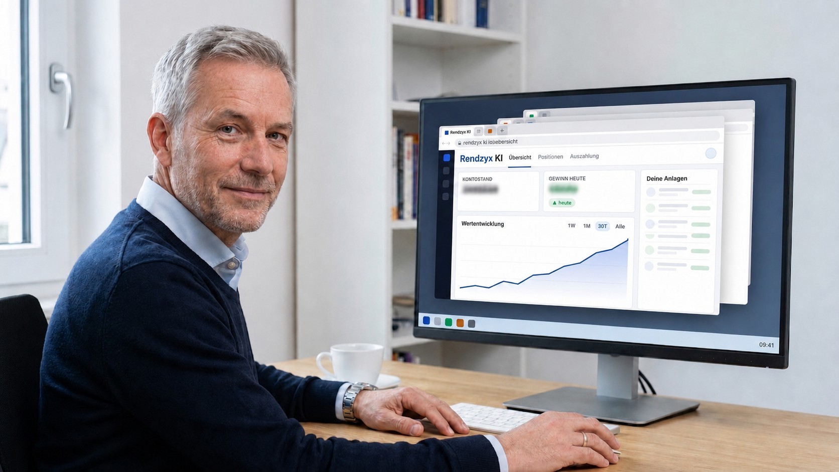 Testnutzer Thomas K. an seinem Arbeitsplatz